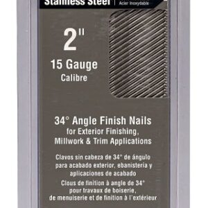 Simpson Strong-Tie S15N200SFB Collation Nail, 2 in L, 15 ga Gauge, Stainless Steel, D-Style, Smooth Head