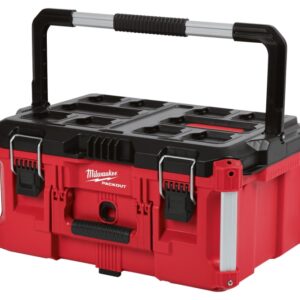 Milwaukee PACKOUT 48-22-8425 Tool Box, 100 lb, Polymer, Red, 22.1 in L x 16.1 in W x 11.3 in H Outside
