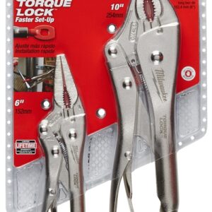 Milwaukee 48-22-3602 Locking Plier Set, Silver Handle