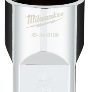Milwaukee 45-34-9106 Socket, 7/8 in Socket, Standard Socket, 1.18 in OAL, 1/2 in Drive, 6-Point, Chrome Vanadium Steel