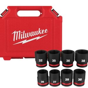 Milwaukee SHOCKWAVE Impact Duty Series 49-66-7019 Standard Metric Socket Set, Molybdenum Steel, Chrome/Phosphate, Black