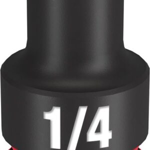 Milwaukee SHOCKWAVE Impact Duty Series 49-66-6100 Shallow Impact Socket, 1/4 in Socket, 3/8 in Drive, Square Drive