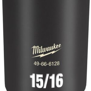 Milwaukee SHOCKWAVE Impact Duty Series 49-66-6128 Deep Impact Socket, 15/16 in Socket, 3/8 in Drive, Square Drive
