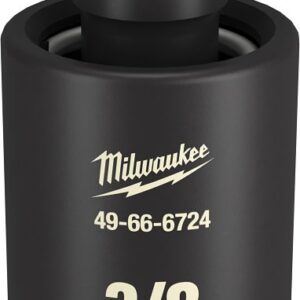 Milwaukee 49-66-6724 Socket Universal Joint, 3/8 in Drive, Impact Drive, 3/8 in Output Drive, Female Output Drive