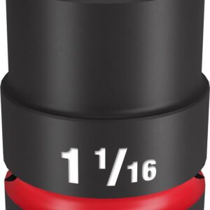 Milwaukee SHOCKWAVE Impact Duty Series 49-66-6308 Shallow Impact Socket, 1-1/16 in Socket, 3/4 in Drive, Square Drive