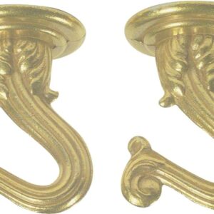Westinghouse 7045000 Swag Hook, 1-1/2 in L, 1-1/4 in W, 1.06 in H, Metal, Polished Brass