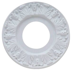 Westinghouse 7702700 Ceiling Medallion, 10 in Dia, Plastic, Traditional White, For: Ceiling Fans