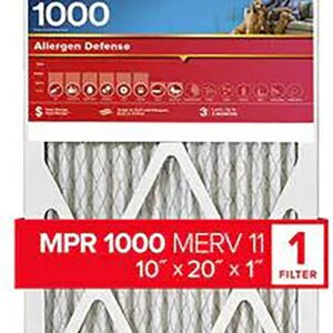 Filtrete 9807-4 Air Filter, 20 in L, 10 in W, 11 MERV, 1000 MPR, Polypropylene Frame