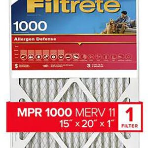 Filtrete 9806-4 Air Filter, 20 in L, 15 in W, 11 MERV, 1000 MPR, Polypropylene Frame
