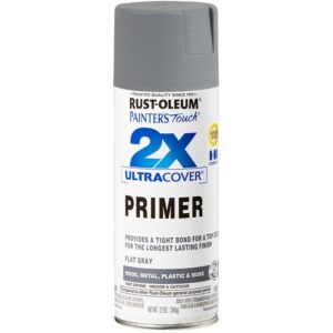 Rust-Oleum Painter's Touch 2X Ultra Cover 334017 General Purpose Primer, Gray, Flat, 12 oz