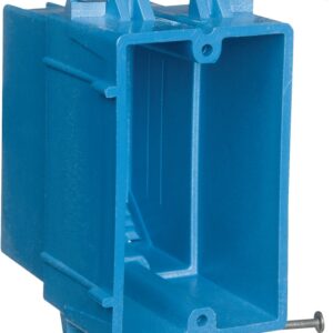 Carlon BH122A-UPC Outlet Box, 22 cu-in, 1-Gang, PVC, Blue, Nail