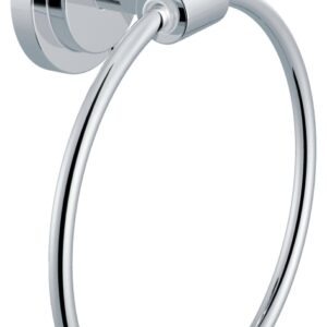 Moen Iso Series DN0786CH Towel Ring, 6 in Dia Ring, 22 lb, Aluminum/Zinc, Chrome, Screw Mounting