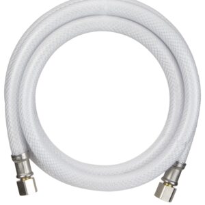 Plumb Pak PP25565 Ice Maker Supply Line, 60 in L, 1/4 in Inlet, Compression Inlet, 1/4 in Outlet, Compression Outlet