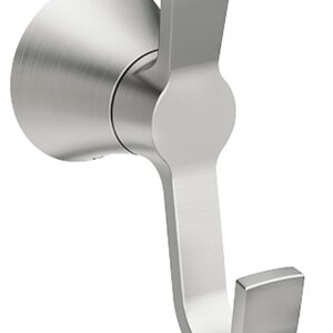 Moen Mikah Series Y0703BN Robe Hook, 1-Hook, Zinc, Brushed Nickel, Wall Mounting