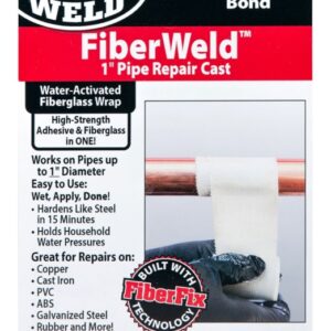 J-B Weld FiberWeld 38248 Pipe Repair Cast, 48 in L, 2 in W, Fiberglass, Off-White