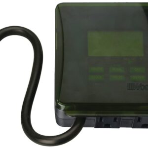 Woods 50015 Digital Timer, 15 A, 125 V, 1875 W, 2 -Outlet, 7 days Time Setting, 20 On/Off Cycles Per Day Cycle