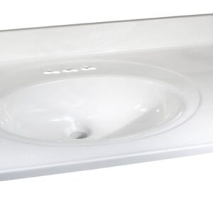 Foremost WW-2249 Vanity Top, 49 in OAL, 22 in OAW, Marble, White, Countertop Edge