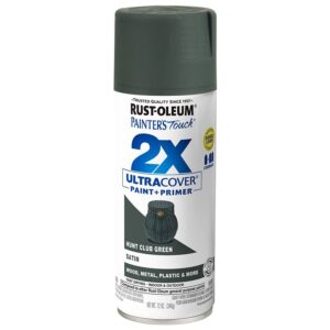 Rust-Oleum Painter's Touch 2X Ultra Cover 334072 Spray Paint, Satin, Hunt Green Club, 12 oz, Aerosol Can