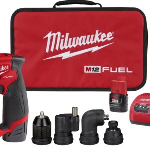 Milwaukee 2505-22 Drill/Driver Kit, Battery Included, 12 V, 3/8 in Chuck, Keyless Chuck