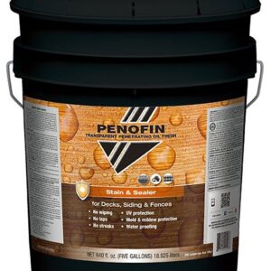 Penofin FSSNA5G Stain and Sealer, Matte, Natural, Liquid, 5 gal