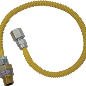 BrassCraft ProCoat Series CSSL54-12 Gas Connector, 12 in L, 1/2 x 1/2 in