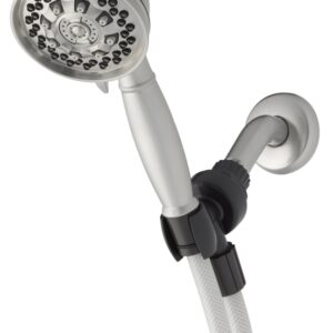 Waterpik XAT-649E Handheld Shower Head, 1.8 gpm, 6-Spray Function, Brushed Nickel, 3-1/2 in Dia