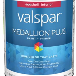 Valspar Medallion Plus 2200 028.0022003.005 Latex Paint, Acrylic Base, Eggshell Sheen, Tint Base, 1 qt, Plastic Can