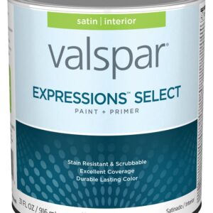 Valspar Expressions Select 4200 028.0042002.005 Latex Paint, Acrylic Base, Satin Sheen, Pastel Base, 1 qt