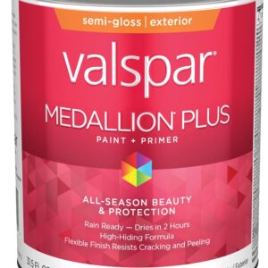 Valspar Medallion Plus 2600 028.0027002.005 Latex Paint, Acrylic Base, Semi-Gloss Sheen, Pastel Base, 1 qt