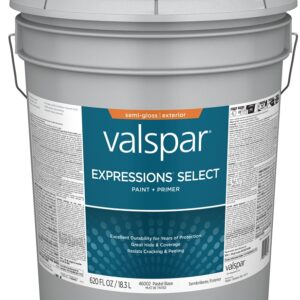 Valspar Expressions Select 4600 028.0046002.008 Latex Paint, Acrylic Base, Semi-Gloss, Pastel Base, 5 gal