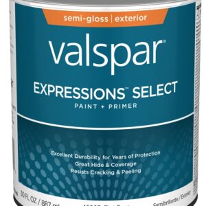 Valspar Expressions Select 4600 028.0046003.005 Latex Paint, Acrylic Base, Semi-Gloss Sheen, Tint Base, 1 qt
