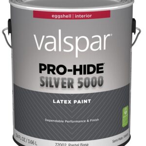 Valspar Pro-Hide Silver 5000 7300 028.0072002.007 Latex Paint, Water Base, Eggshell, Pastel Base, 1 gal