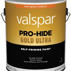 Valspar Pro-Hide Gold Ultra 6700 Series 028.0067000.007 Latex Paint, Acrylic, Super One Coat White, Semi-Gloss, 1 gal