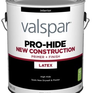 Valspar PRO-HIDE 91111 Series 028.0091111.007 Interior New Construction Primer, White, 1 gal, Metal Pail