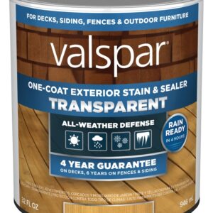 Valspar VL1028071-14 Stain and Sealer, Transparent, Honey Gold, Liquid, 1 qt