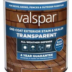 Valspar VL1028077-14 Stain and Sealer, Transparent, Canyon Brown, Liquid, 1 qt