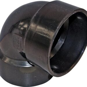 Canplas 102203BC Pipe Elbow, 3 in, Hub, 90 deg Angle, ABS, Black