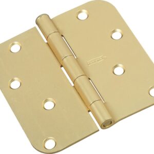 National Hardware N830-225 Door Hinge, 5/8 in Corner Radius, Steel, Satin Brass, Non-Rising