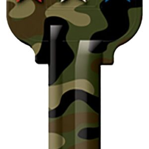Hy-Ko 16005KW1-15 Key Blank, Camo Stars, Brass, Nickel, For: Kwikset KW1 Keyways, KW1-15 Key Number