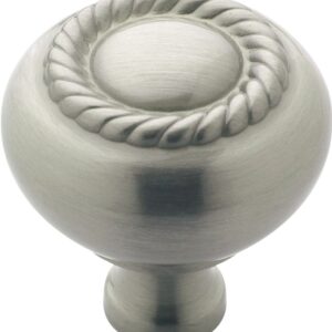 Amerock BP53471G10 Cabinet Knob, 1-1/4 in Projection, Traditional, 1-1/4 in, Zinc, Satin Nickel