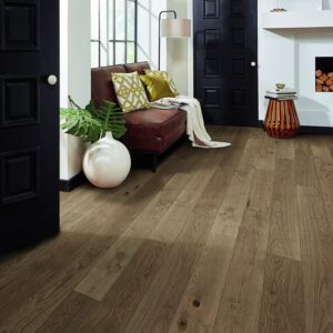Healthier Choice Flooring HCE707A06 Flooring Plank, 1-1/2 to 6 ft L, 6-1/2 in W, Micro Bevel Edge, White Oak