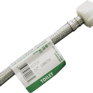 Fluidmaster B1T16 Toilet Connector, 3/8 in Inlet, Compression Inlet, 7/8 in Outlet, Ballcock Outlet, 16 in L