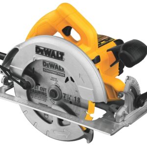 DEWALT DWE575 Circular Saw, 15 A, 7-1/4 in Dia Blade, 2 in at 45 deg, 2.55 in at 90 deg D Cutting, 5/8 in Arbor