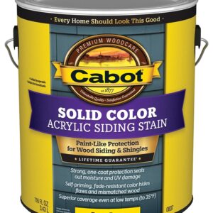 Cabot 800 Series 140.0000807.007 Solid Color Siding Stain, Natural Flat, Liquid, 1 gal, Can