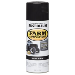 Rust-Oleum 280123 Farm Equipment Spray , Gloss, Gloss Black, 12 oz, Can