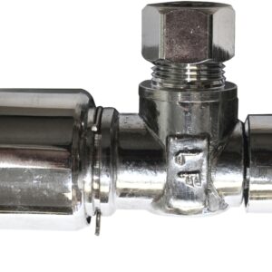 Keeney 2622PCPOLF Supply Line Valve, 5/8 x 3/8 in Connection, Compression, Quarter-Turn Actuator, Brass Body