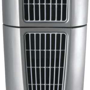 Lasko Wind Tower 4910 Desktop Tower Fan, 120 V, 3-Speed, 114 cfm Air, Platinum