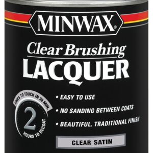 Minwax 155100000 Brushing Lacquer, Liquid, Clear, 1 qt, Can
