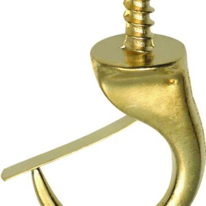 OOK 50361 Mug Hook With Snap Lip, 1-1/4 in L, Brass