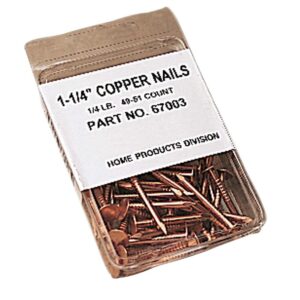 Amerimax 67003PK Flashing Nail, 1-1/4 in L, Copper, 50 pk